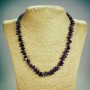 Necklace natural stone Amethyst "Cedar Nut", length 48cm, diameter 5x10mm(+-)