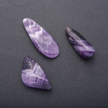 Pendant natural stone Amethyst, length 5cm (+-), assorted