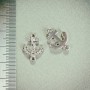 Pendant Connector Finding "Anchor", Rhinestones, Silver Metal Colour, 1.8x1.3mm, Pack of 4