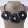 Marigold Cord Necklace, Textile, Fashion, Blue, length 48-55cm