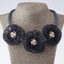 Marigold Cord Necklace, Textile, Fashion, Blue, length 48-55cm