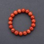 Elastic Bracelet, Natural Red Jasper, Smooth Beads, 10mm Diameter