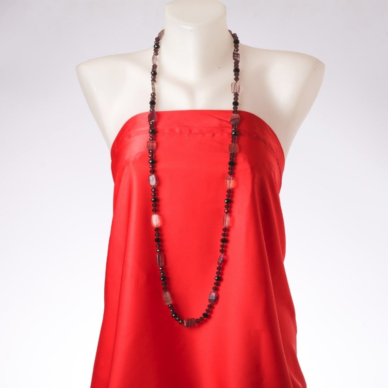 Clearance Long Necklace "Orion's Constellation" natural stone Fluorite, "Czech crystal", length 120cm