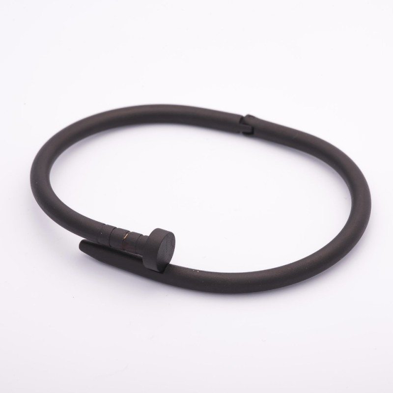 Bracelet "Nail", black metal colour, hi-tech clasp, circumference 18 cm
