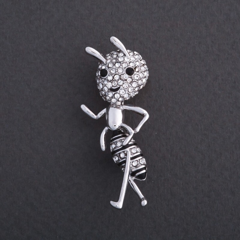 Sale! "Brave Ant" Brooch 4×2cm Silver-Coloured Metal