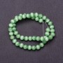 Natural Stone Beads on Thread, Light Green Cat's Eye, Diameter 8mm, Length 37cm