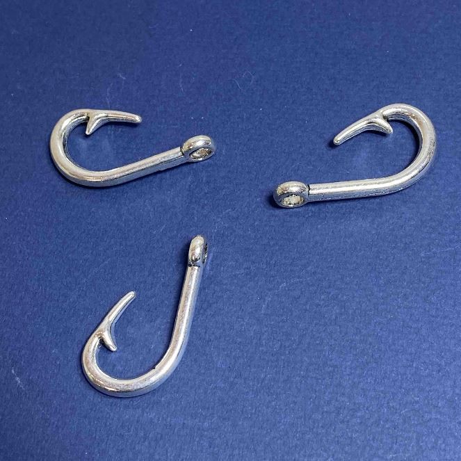 Silver Hook Finding 3.7x2cm, pack of 5pcs