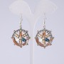 Earrings "Flower of Wishes" Cappuccino, "Purple" series, length 5cm