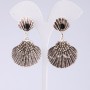 Silver Seashell Evening Earrings, 5.5 cm Length