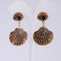 Antique Gold Seashell Evening Earrings, 5.5 cm Length
