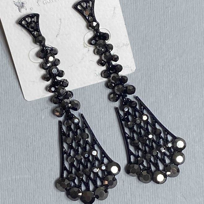 Long Evening Earrings, 8 cm Length