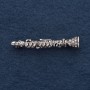 Brooch "Flute" 4.5cm grey metal