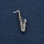 Brooch "Saxophone" 3x1cm, dark silver metal colour