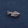 Brooch "Trumpet" 3x0.5cm grey metal