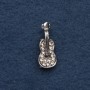 Brooch "Violin" 2.5x1cm grey metal