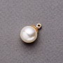 Gold-tone Pearl Bead Pendant Findings plastic 12mm packaging 8 pcs