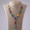 Evening Necklace with Multicoloured Crystals, Length 45-55cm