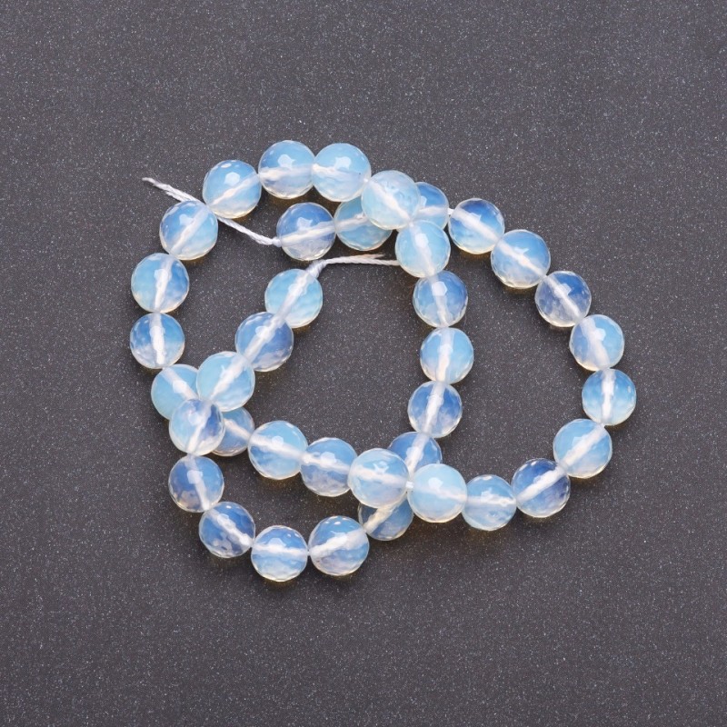 Moonstone Beads Faceted Round, 36cm length, 10mm diameter