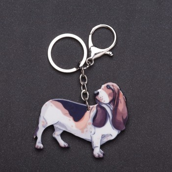 Keyring "Friend" series Basset decoupage, length 13cm
