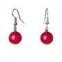 (33/12mm) Earring with a latch back, red, bead, Majorca pearl