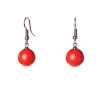 (33/13mm) Earrings with Toggle Hook Orange Majorca Pearls