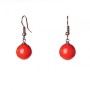 (33/13mm) Earrings with Toggle Hook Orange Majorca Pearls