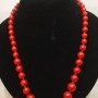 Necklace of Red Coral (pressed) beads increasing size, diameter 6×14 mm±, length 54 cm±