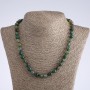 Moss Agate Natural Stone Necklace, Faceted Bead, 10mm Diameter, 45cm Length