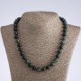 Moss Agate Natural Stone Necklace, Smooth Bead, 10mm Diameter, 50cm Length