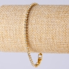 Rhinestone Bracelet with Clasp, Single-Row, Gold-Coloured Metal, Length 20cm, Width 3mm