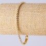 Rhinestone Bracelet with Clasp, Single-Row, Gold-Coloured Metal, Length 20cm, Width 3mm