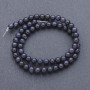 Beads Aventurine Stone "Blue Sand Night of Cairo" on thread smooth round, diameter 6mm, length 37cm