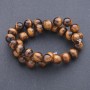 Natural Stone Tiger's Eye Beads on a String, diameter 12mm, length 39cm