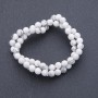 Natural Stone Beads Cacholong on String Round, diameter 6mm, 38cm length