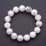 Cacholong Natural Stone Bracelet, Smooth Round Beads on Elastic, 12mm Diameter, 18cm Length