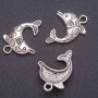 Finding – Dolphin Pendant bmm, diameter 4mm, length 31mm, grey metal, pack 20g +/-8pcs