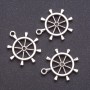 Finding – Ship's Wheel Pendant b4mm dmm L7mm, grey metal, pack 20g +/-7pcs