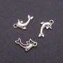 Finding – Dolphin Pendant, width 11mm dmm L0mm, grey metal, pack 20g +/-34pcs