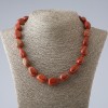 Necklace Natural Stone Red Jasper Tumbled, Graduated, diameter 9-15cm, length 48cm