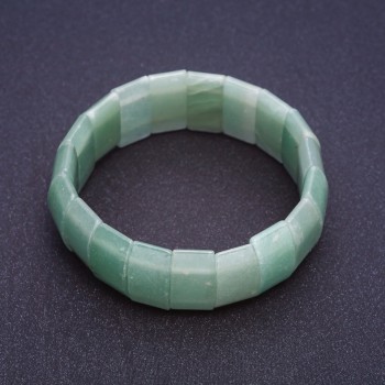 Clearance Jade Bracelet, Elastic, Rectangular Link 2.5x1.1cm