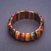 Tiger's Eye, Hawk's Eye, Bull's Eye Bracelet on Elastic, Rectangular Link 2.5x1cm