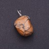 Landscape Jasper Pendant, Silver-tone Wire-Wrapped, 2.8x2cm (+-)