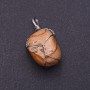 Landscape Jasper Pendant, Silver-tone Wire-Wrapped, 2.8x2cm (+-)