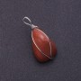 Aventurine Stone Pendant "Golden Sand" in Silver-Tone Wire Wrap, 2.6x2.1cm (+/-)