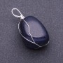 Natural Aventurine Stone Pendant "Blue Sand Cairo Night" in Wire Wrap, 3x2cm (+/-), Assorted Sizes