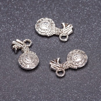 Euro Coin Pendant Finding, "Silver" Colour, 13mm, Pack 20g +/-25pcs