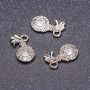 Euro Coin Pendant Finding, "Silver" Colour, 13mm, Pack 20g +/-25pcs
