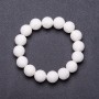 White Sponge Coral Natural Stone Bracelet on Elastic, 12mm Diameter, 18cm Length