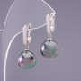 Earrings "Elegant" "Majorica" "Petrol", diameter 12mm