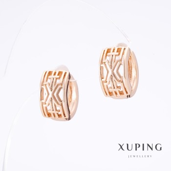 Xuping Earrings "Slavianka" 18K Gold Plating, Length 1.5cm, Thickness 8.5mm